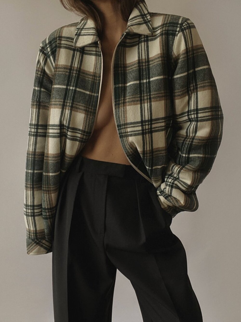 Museum of Peace and Quiet x FRAME Sherpa Plaid Jacket